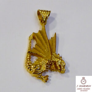 Colgante de oro amarillo dragón alado